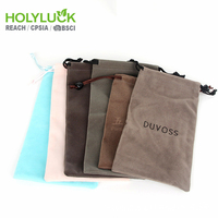Sac à cordon avec logo personnalisé Sac en microfibre souple avec cordon de serrage Étui promotionnel pour téléphone portable Pochette en microfibre pour lunettes de soleil