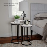Vente en gros d'usine de lot de 3 tables d'appoint rondes en bois blanc de luxe tables gigognes salon chambre à manger tables basses usage domestique
