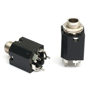 ओम टिन-प्लेटेड फाइन कॉपर माइक्रोफोन 6.35 सॉकेट मिश्रण चरण ऑडियो थ्रेडेड प्लग इंटरफ़ेस प्लेयर सॉकेट - Product Image 4