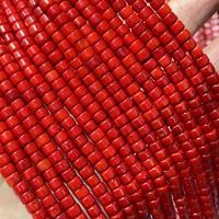 Haizhu Corail 4X6mm Tube Rouge Foncé Entretoise Perles de Pierres Précieuses Haishi pour Bijoux de Mode Bracelet Collier Fabrication Accessoires de Pierre