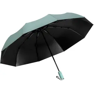 Three Fold 12K Thicken Black Tape Sunscreen Rain Sun Dual Use Umbrella OEM Acceptable