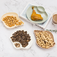 Plateau écologique pour frites et chips de fruits, ensemble d'assiettes à collation et dessert pour fête de mariage, soucoupes à tremper séparées, plat en plastique