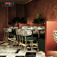 Ensemble de chaises de restaurant J2S Luxury Gold en acier inoxydable, style trône royal moderne, assise rembourrée blanche durable, pour hôtel, banquet, événement