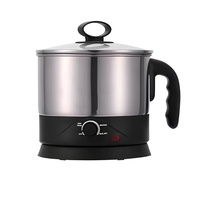 Casserole électrique en acier inoxydable, multicuiseur, revêtement antiadhésif, capacité de 1,5 L, 600 W, commande mécanique pour usage domestique et hôtelier