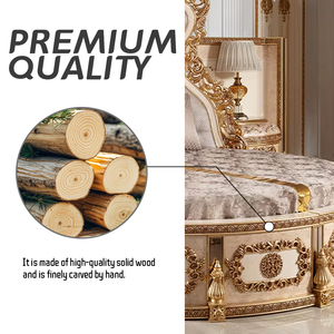 Новейший дизайн, классическая мебель для дома, виллы, спальни, роскошная резная мебель из массива дерева, мягкая мебель для спальни, круглая кровать - Product Image 2