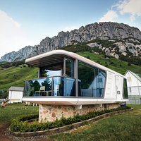 Maison préfabriquée de luxe entièrement meublée avec 2 chambres, style capsule, avec balcon, pour habitation ou usage hôtelier