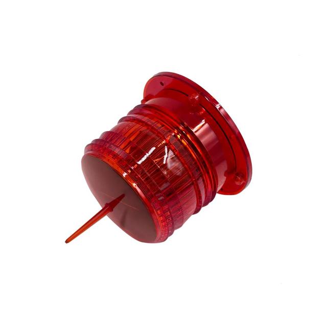 Red Solar Warning Beacon with Strong Magnet Base & Anti-Bird Spike for Marine Use Solar Navigation Light