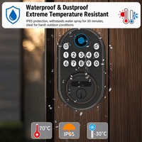 Cerradura Inteligente para Puerta con Huella Dactilar y WiFi Vertexis DS50, Aleación de Aluminio Grado C, para Puertas de Madera/Acero/Acero Inoxidable, Desbloqueo Remoto con la Aplicación Tuya