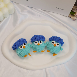 Porte-clés en crochet en coton fait main-Ensemble pendentif poupée tissé pour couple personnalisé 10cm cadeau d'ornement de bricolage pour sac/recrue - Product Image 5