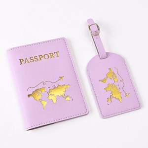 Promotional PU <b>Passport</b> Case <b>Holder</b> Customizable Logo Fashion Design Button Detail RFID Blocking Portable Travel Storage - Product Image 1