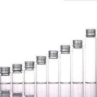 Flacon en verre tubulaire borosilicate à col vissé Dia22, de 5 ml à 30 ml, avec bouchon en aluminium pour le stockage de sucre et de collations, forme cylindrique