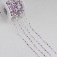 Chaîne plate en or 14K plaqué or/argent S925, émaillée blanc/violet, avec opale trèfle blanc pour la création de bijoux permanents DIY