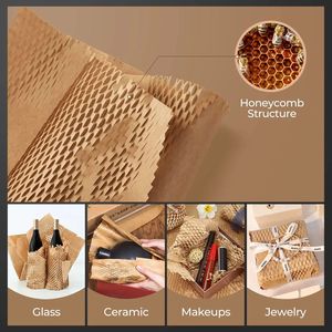 <span class=keywords><strong>Papier</strong></span> d'emballage en nid d'abeille biodégradable respectueux de l'environnement - Emballage protecteur - Taille et couleur personnalisées - Améliore l'efficacité de l'emballage - Product Image 2