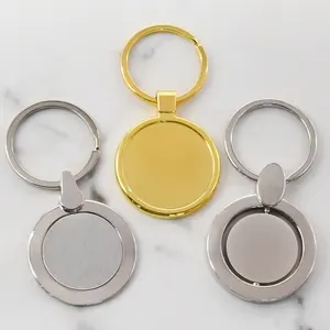 High Quality Custom Laser Sublimation Logo Zinc Alloy Stainless Steel Blank Key Chain