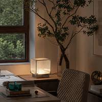 Lampe de table Aisilan Light Cube en verre chromé miroir haut de gamme pour chevet, salle à manger, café, avec interrupteur tactile