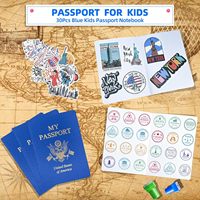 Carnet de voyage personnalisé en cuir PU pour enfants, idéal pour projets scolaires, voyages mondiaux, activités de simulation, cadeaux de fête, 5,51x3,9 pouces