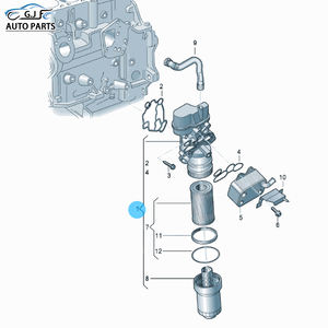06F 115 397 H perakitan perumahan Filter minyak aluminium untuk Golf Jetta Passat Polo A1A3 A4 A6 TT Leon EOS 06F 115 397 E F J K - Product Image 6