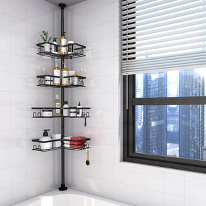 Étagère d'angle de salle de bain en gros, étagère de <span class=keywords><strong>plafond</strong></span> télescopique à 4 niveaux, panier de douche suspendu pour salle de bain - Product Image 4
