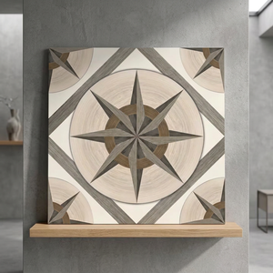 Carreaux de sol en céramique numérique effet bois, marbre et pierre 400x400mm, en porcelaine émaillée pour salle de bain et intérieur - Product Image 4