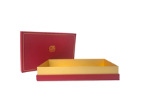 Boîtes rigides rouges personnalisées avec logo en feuille d'or, couvercle à charnière, double porte, tiroirs multiples, en carton recyclable, pour montres, avec doublure en éponge