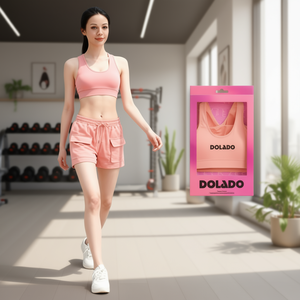 Conjunto de sujetador deportivo Dolado para mujer, media copa, sin aros, de elastano y poliéster, color liso, tiro medio, sin forro, lavable a máquina - Product Image 2