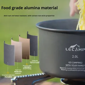 Ensemble de cuisine de camping et de randonnée en aluminium dur ultraléger avec des casseroles, des bouilloires et des poêles de 3,0 L/2,0 L pour la randonnée et les voyages - Product Image 3