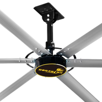 Ventilateur de plafond industriel HVLS de 10 pieds, grande ventilation solaire pour les fermes, les espaces commerciaux, similaire aux ventilateurs Big Ass