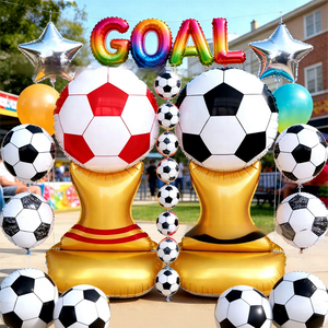 Globo de Aluminio con Forma de Balón de Fútbol de 60 Pulgadas para Fiesta Temática Europea, Decoración para Cumpleaños Infantiles - Product Image 1