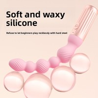 Plug anal en silicone anti-bactérien avec perles en chaîne, vibrateur à 10 modes, rechargeable, étanche, jouet sexuel pour adultes unisexe pour femmes et hommes