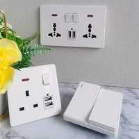 UK 13A Blanc grands interrupteurs et prises à bascule électriques, USB type-c Prise murale à charge rapide prise murale interrupteur mural