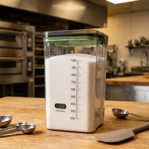 5 Sizes Clear PET Cereal Storage <strong>Container</strong> with Locking Lid, Leak Proof Grain Storage Jar for Flour Sugar Baking Ingredients - Product Image 1