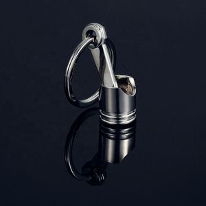 Porte-clés en métal 3D en forme de piston de moteur, accessoire automobile en gros - Product Image 1