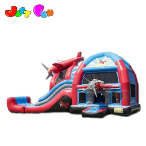 18.5oz PVC inflatable MULTI-PLAY AIRPLANE SUPER bounce castle house for kids