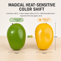 Jouet Squishy Mangue Verte qui devient Jaune à la pression, Doux au toucher, Fidget Fruit, Cadeau pour Enfants et Adultes, Fourniture pour Présentation en Magasin