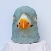 Masque facial complet en latex de pigeon, couvre-chef d'oiseau, accessoires de déguisement d'Halloween, costume de cosplay, accessoires de théâtre