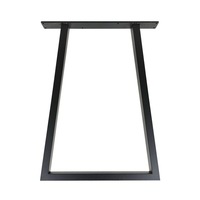Lot de 2 pieds de table trapézoïdaux en fer noir de style industriel de la marque HFX, faciles à installer et robustes pour la table à manger/bureau DIY