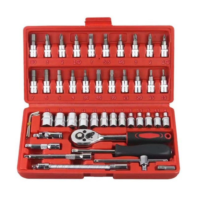 46pcs 108 Pcs Heavy Duty 10mm Electric Double Flexible Combination Socket Wrench Set Tools Kit