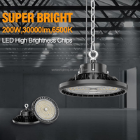 Lampes LED UFO d'intérieur Worbest Factory IP65 étanches en aluminium+PC, lumière du jour 6000K, angle de faisceau 120°, installation facile