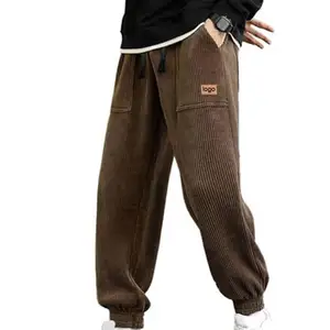 Pantaloni di velluto a coste da uomo larghi in vita elastica pantaloni sportivi casual pantaloni larghi da uomo