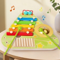 Wooden Multifunctional Musical Instrument Toys for Toddlers, Wooden Music Kit with Xylophone, Preschool Educational Sensory Toys