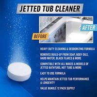 Paquet de 12 tablettes de nettoyage pour baignoire à jets Système de bain Spa Compatible avec les jets Whirlpool Dissolvant efficace de résidus