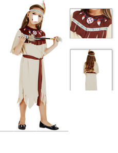 Costume d'Halloween indien pour femmes, hommes et enfants, ensemble de costumes pour la scène, performance, demoiselle, princesse indienne, cosplay, robe indienne - Product Image 5