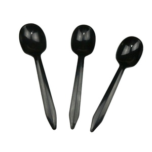 Cuchara de plástico desechable PP negra de 10 centavos al por mayor estilo sencillo para fiestas - Product Image 1