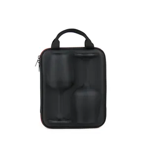 Bags Cases Bags Cases Double Glasses Carrying Hard Case For Wine Glass Packaging Portable Wine Glass Bag With EVA Wine Case