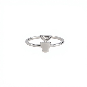 Anillo de Plata de Ley 925 con Diseño de Maceta, Bañado en Rodio, Joyería Fina para Regalo de Boda y Uso Diario - Product Image 2