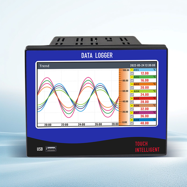 Multi Channel Paperless Recorder Modbus RTU TCP Communication GT72R Model Paperless Chart Recorder for Voltage Current OEM