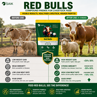 SAIK RED BULLS Additif d'engraissement pour bovins et ovins, complément alimentaire haute efficacité pour la prise de poids, enzymes de qualité alimentaire favorisant la croissance