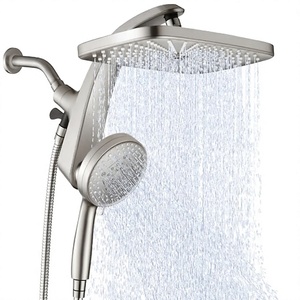 Système de douche en laiton chromé poli avec pommeau de douche pluie, douchette à main 3 modes et bec de baignoire, ensemble de robinetterie de salle de bain - Product Image 3