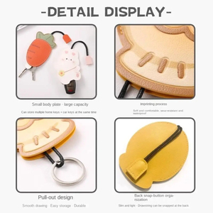 A0460 Étui à clés coulissant en cuir PU motif dessin animé, pochette universelle multifonction pour clés de voiture et moto, accessoires automobiles - Product Image 3