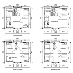 Kit de maisonnette préfabriquée en acier, 2-3 chambres, <span class=keywords><strong>maison</strong></span> modulaire avec options d'isolation et de bardage pour <span class=keywords><strong>location</strong></span> en zone résidentielle - Product Image 4